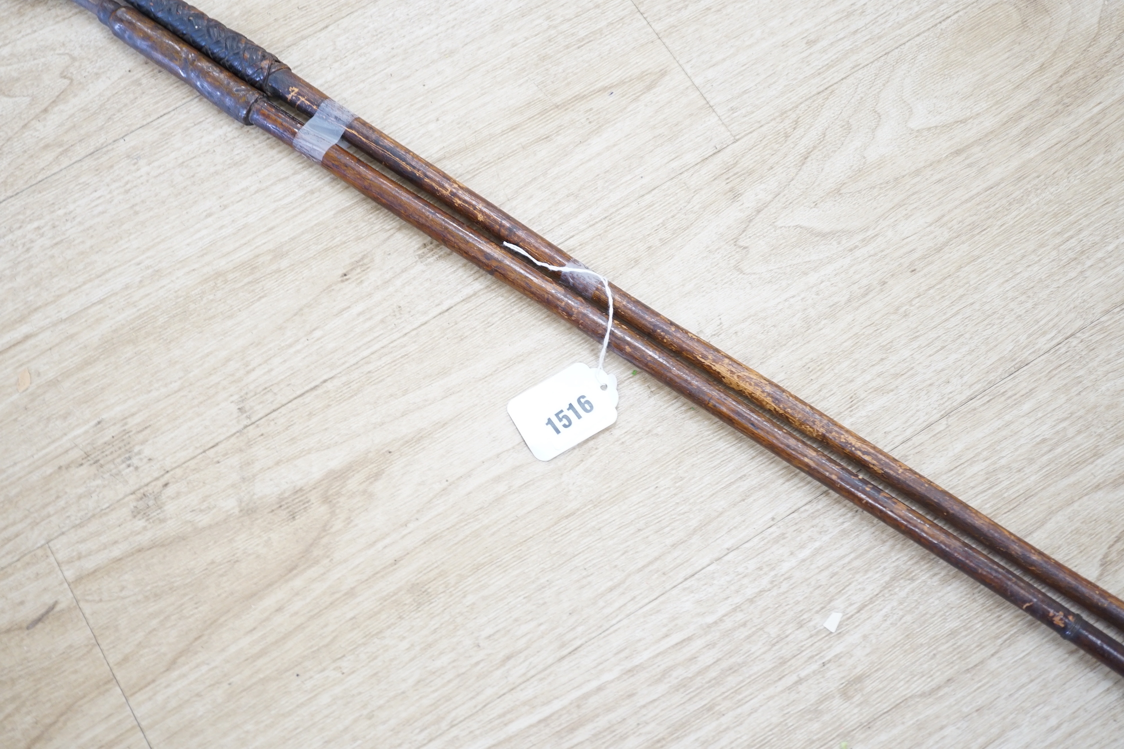 Two African throwing spears, longest spear 132cm